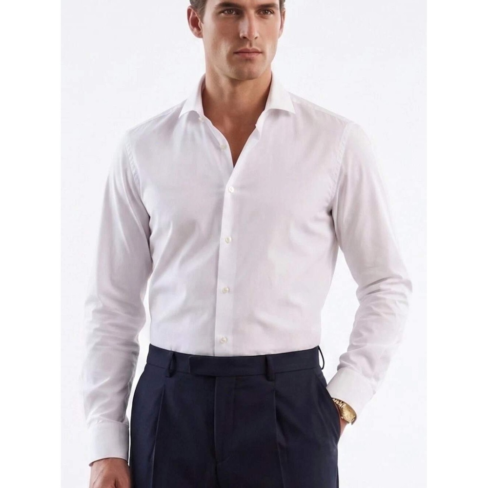 NWT HUGO Dress Shirt Men's 16.5 White 100% Cotton Modern Fit